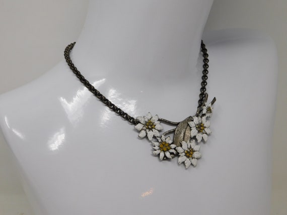 vintage necklace, flower art nouveau