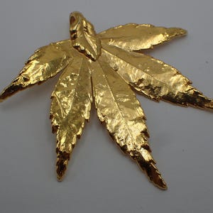 vintage gold leaf pendant