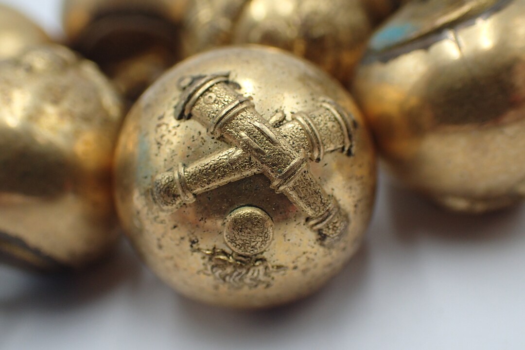Twelve Vintage Military Artillery Buttons Etsy