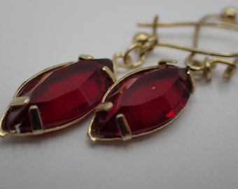 vintage red drop earring