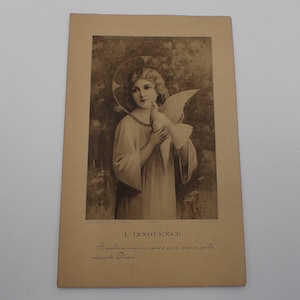 carte de prière ancienne l'innocence
