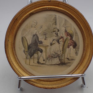 old lithograph under frame