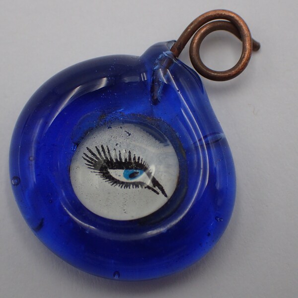 pendentif vintage oeil Turc en verre