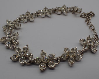 bracelet vintage petite fleur argenté