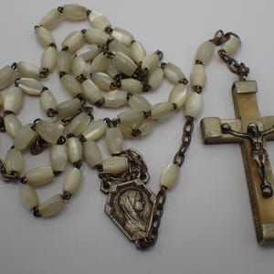 Vintage rosary, mother-of-pearl beads