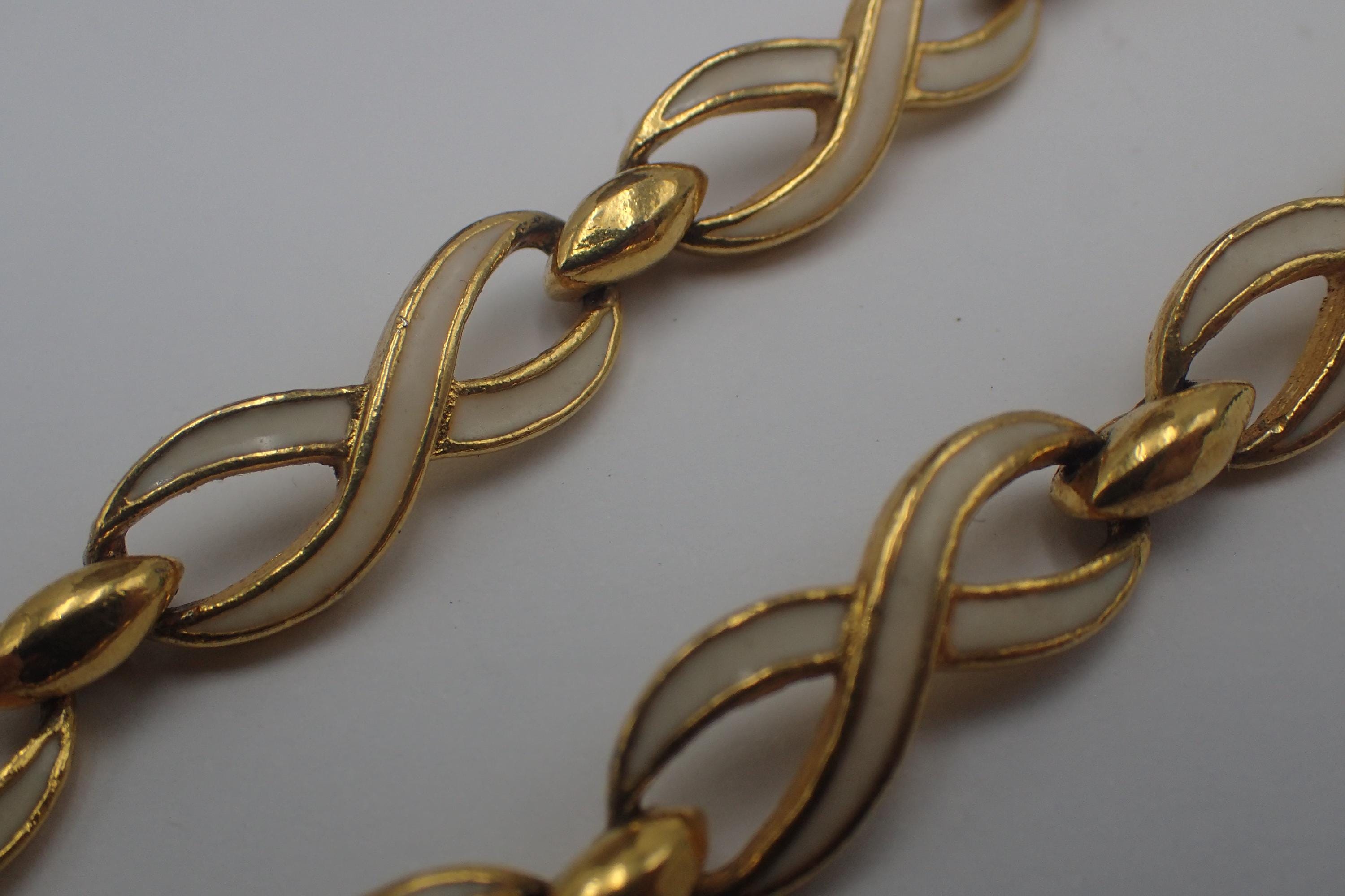 vintage enameled bronze necklace
