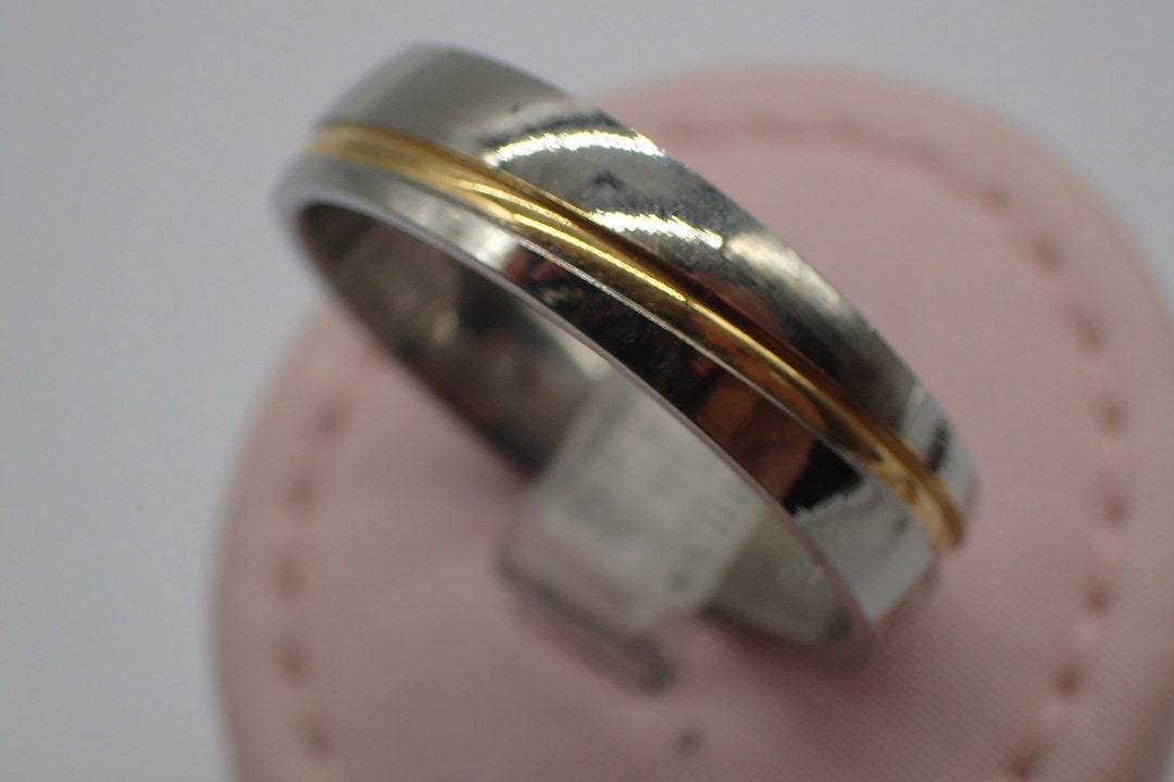 Silver Ring With Vintage Gold Thread - Etsy