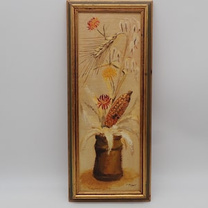 Painting, floral oil by c.payet