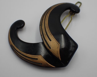 Peigne Barrette Vintage En Ivoire - Marque Camille Guillot - Occasion - Style Rétro Chignon