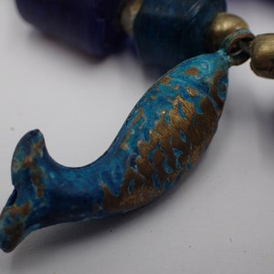 Vintage etnische halsketting van Murano-glaskralen afbeelding 6