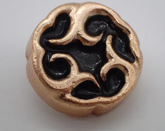 アンティークのエナメル加工を施したブロンズボタンのペア - Etsy 日本