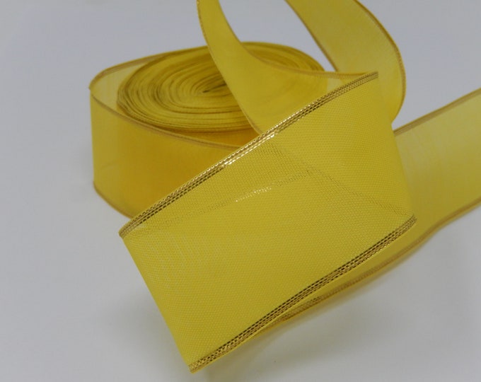 Ribbon of Yellow Colors 12 Meters by 3.7cm Free Shipping - Etsy