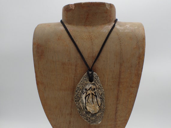 Pendentif Vallauris Vintage - Bijou Ancien En Céramique - Occasion - Style Rétro