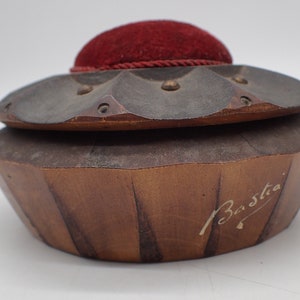 sewing box in Corsican wood, needle holder