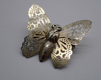 vintage silver butterfly brooch