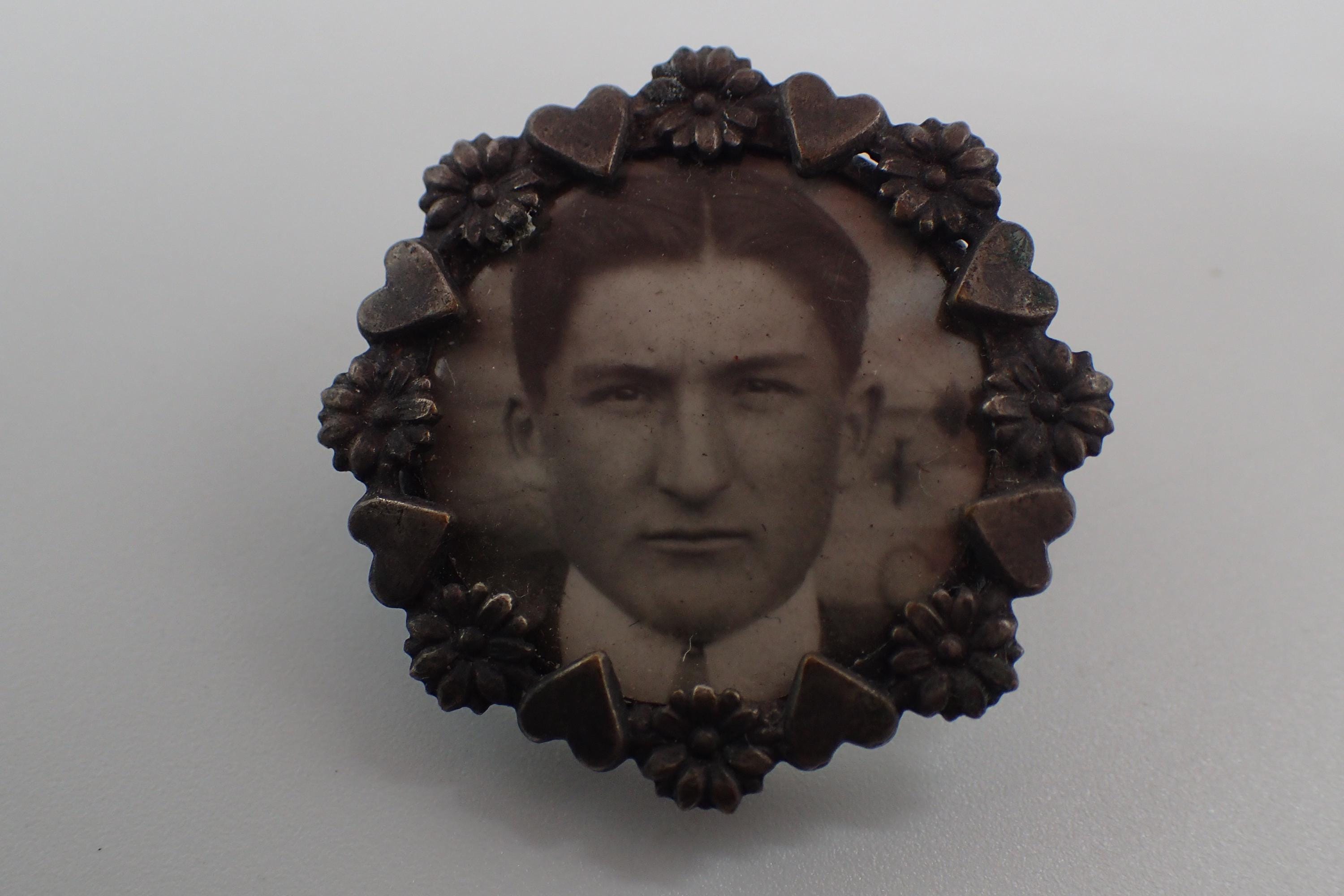 Broche Vintage Porte-photo Ancienne - Bijou Ancien Avec Traces D'oxydation