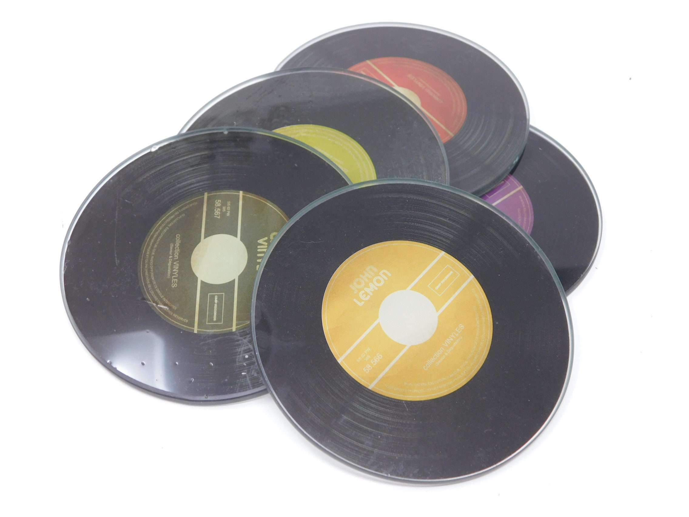 Cinq Dessous de Verre Collection Vinyles