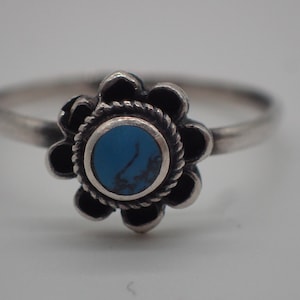 vintage turquoise flower ring