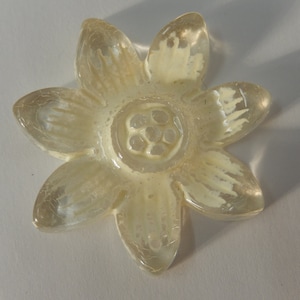 Button, cabochon, flower, diameter 4.5 cm