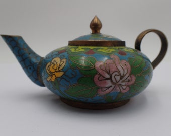 théière vintage cloisonné de Chine