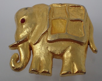 vintage bronzen olifant broche