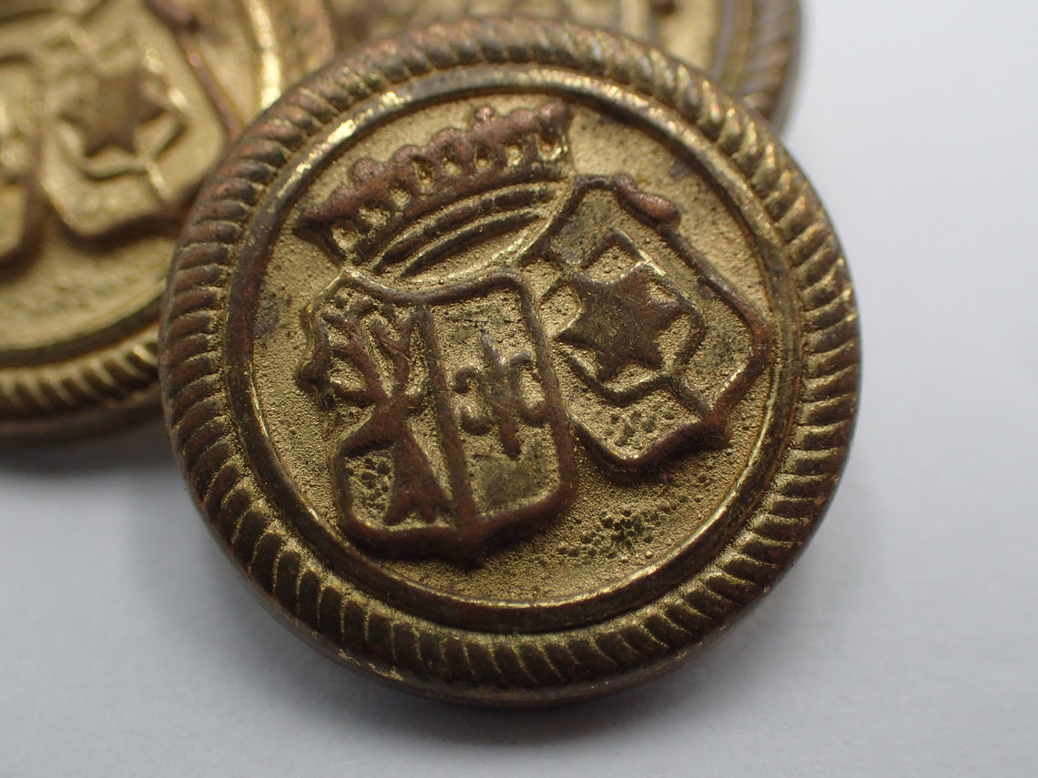 Three Vintage Buttons With Royal Emblems - Etsy