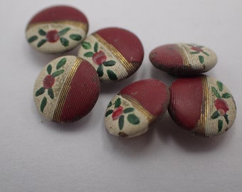 six vintage buttons