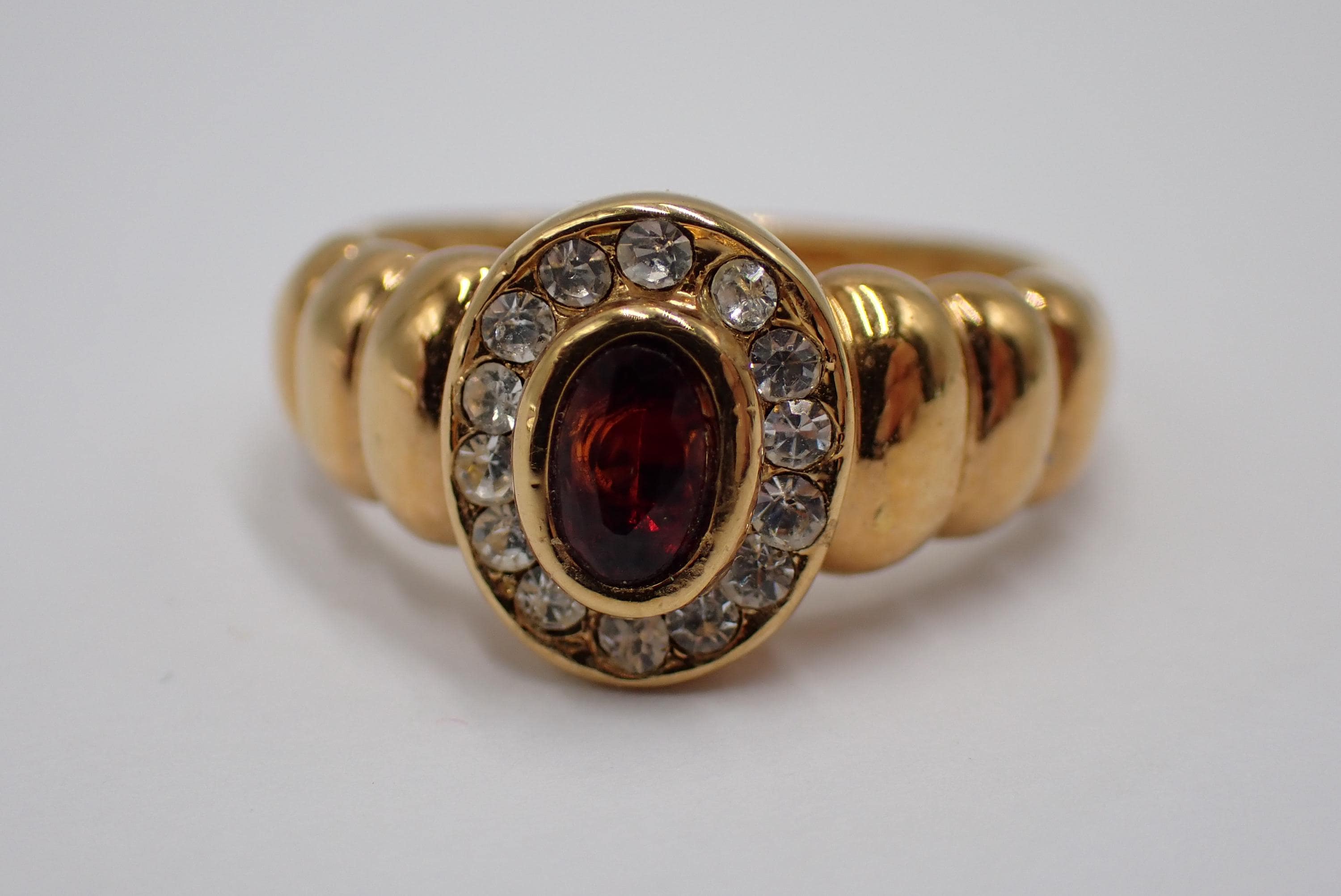 Bague Vintage Dorée Taille 54 Style Rétro Chic Plaquée Métal Doré