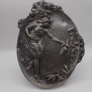 Escultura de hojalata vintage de estilo Art Nouveau