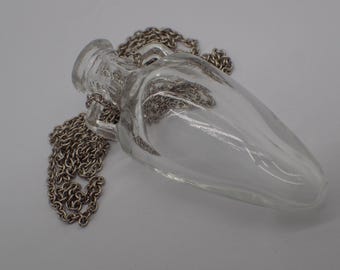 Vintage glass vial pendant necklace