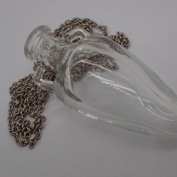 Vintage glass vial pendant necklace