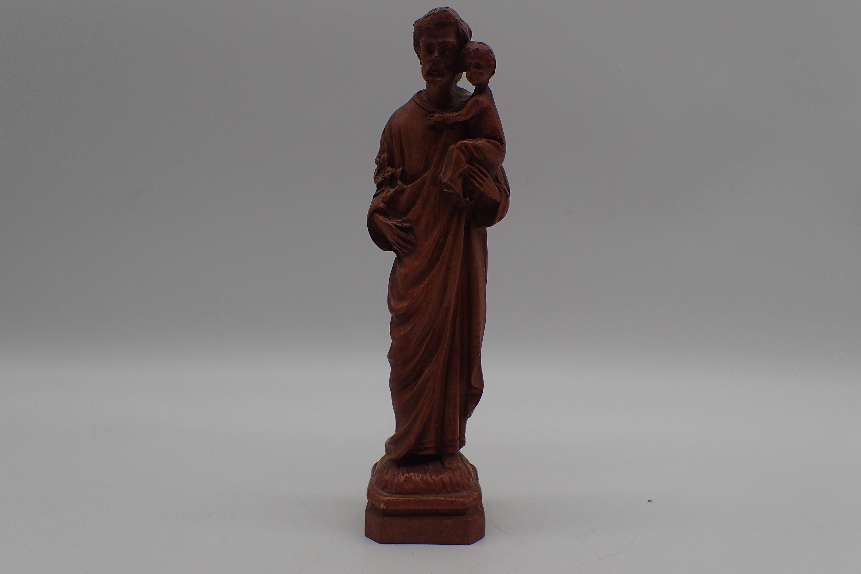 アンティーク 聖クリストファー木彫像 キリスト ドイツ 英国