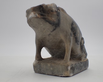 vintage frog, stone sculpture