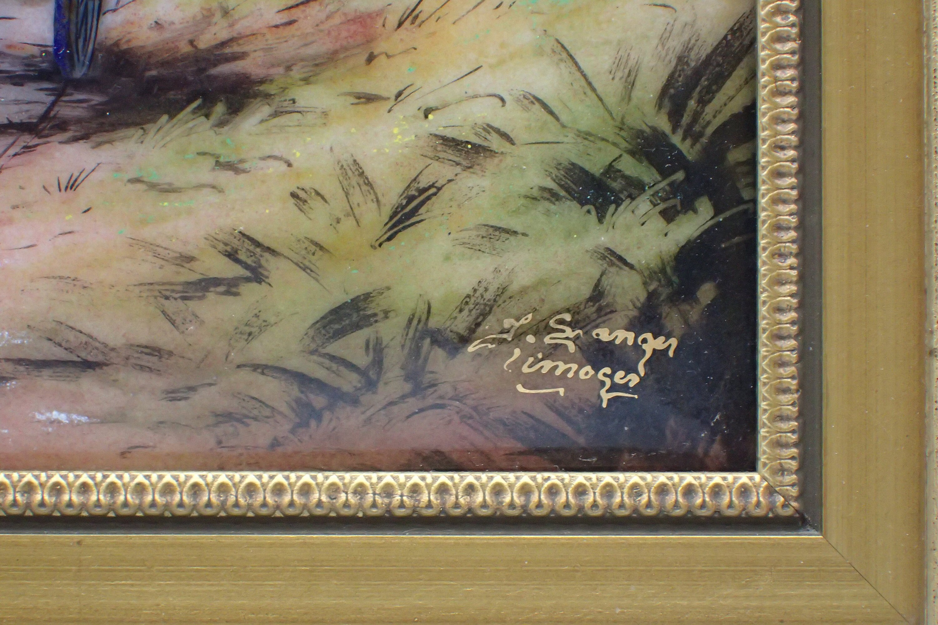 ✤リモージュ額入りエマイユ銅版画✤「Chantal de Burguet」✤ Painting, Limoges Enamels - Etsy