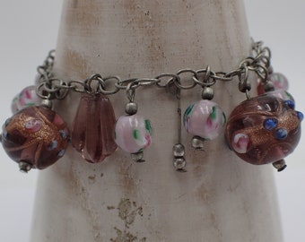 vintage bracelet with Murano glass beads