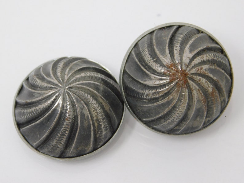 pair of silver ball buttons