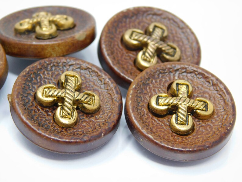 Five Vintage Cross Button - Etsy