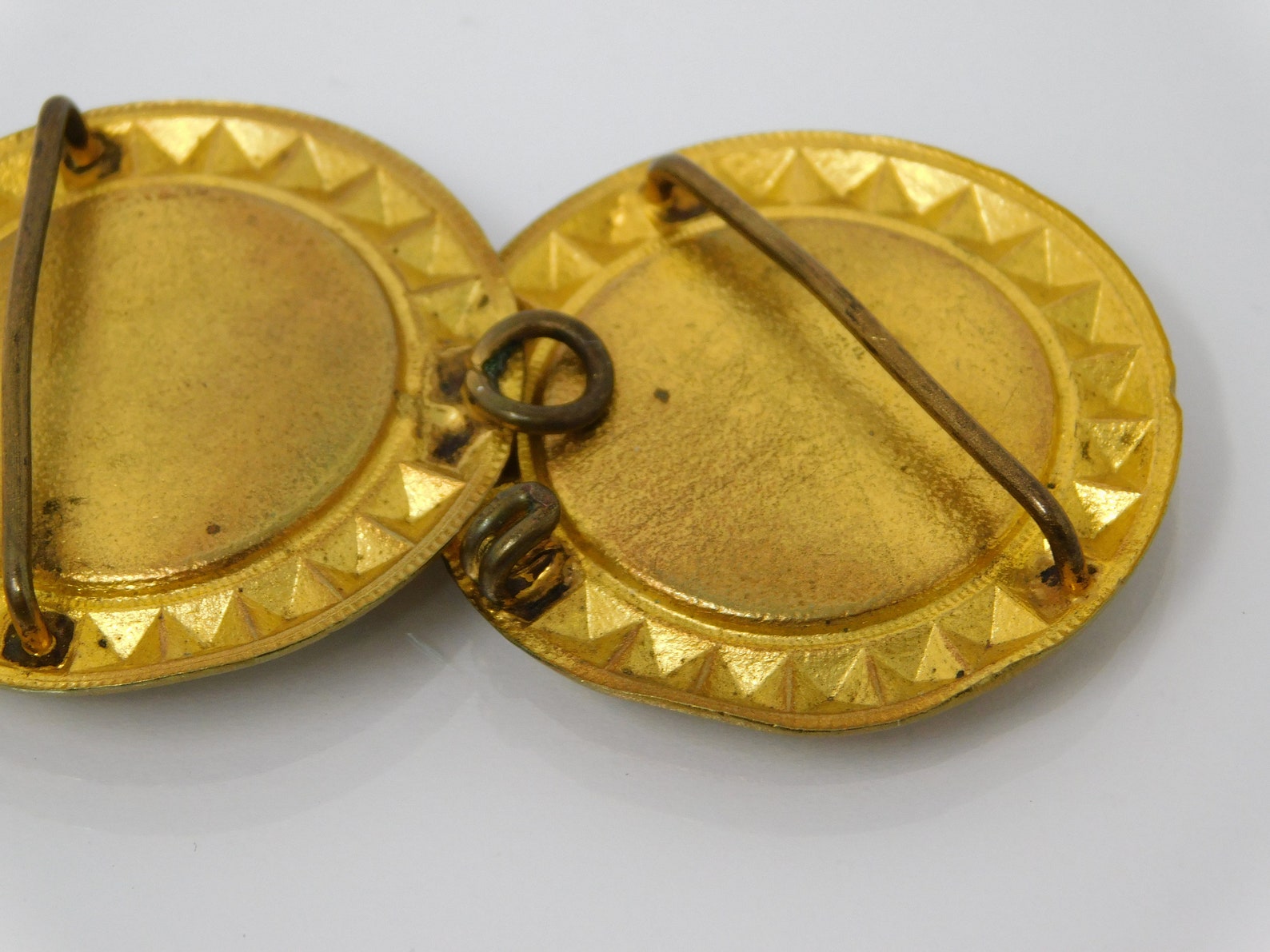 Vintage Belt Buckle With Velvet Medallion Etsy