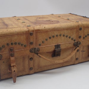 1:12 miniature in legno di Stoccaggio Baule Marrone Treasure Chest BOX mobili casa delle bambole 