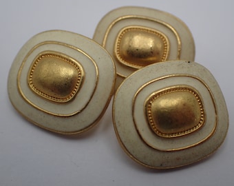 three vintage bronze buttons