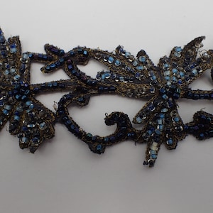 ruban vintage perlés ,art nouveau