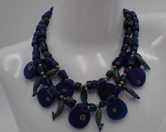 Vintage ethnic Murano glass bead necklace