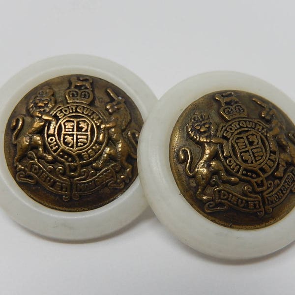 Paire de boutons blason familial ,diamètre 2 cm ,livraison gratuite