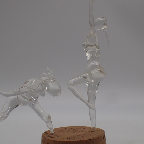 paire de danseuse vintage en verre