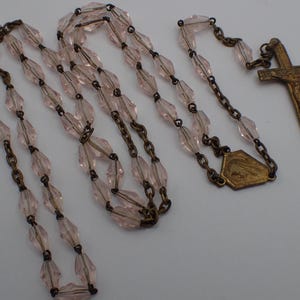 Vintage rosary, pink glass beads