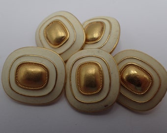 five vintage bronze buttons