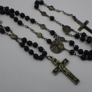 vintage rosary with double crucifix