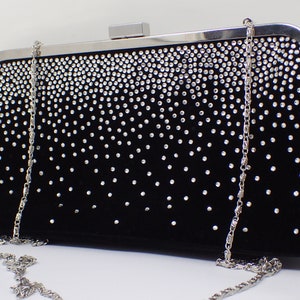 pochette de soirée vintage de strass et velours