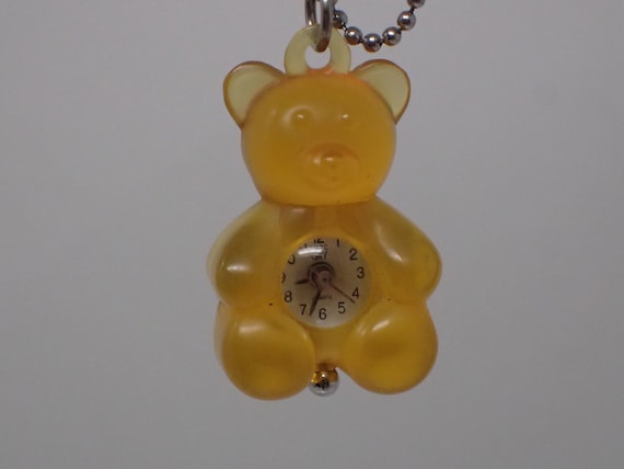 pendant, teddy bear watch