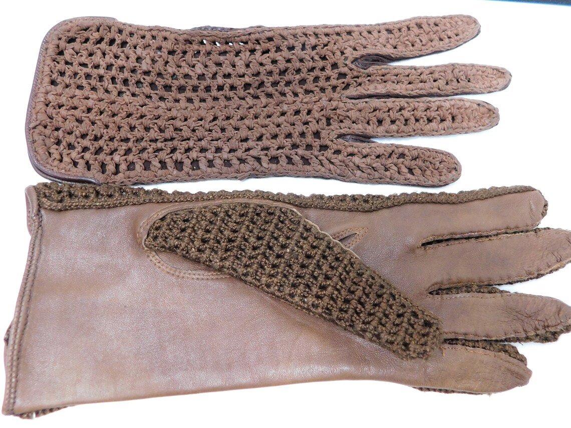 Vintage Kid Leather Gloves Handmade Art Nouveau Etsy